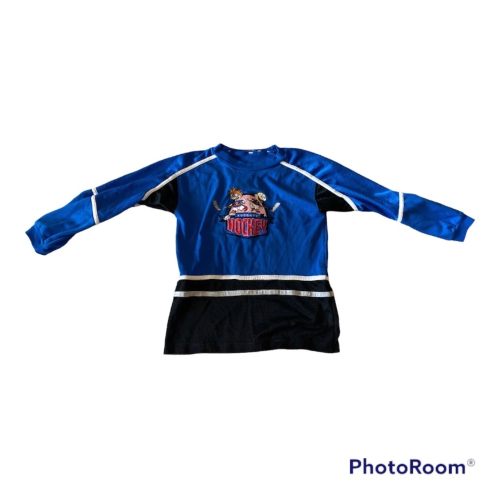 VINTAGE Y2K KIDS RUGRATS hockey jersery t shirt nickelodeon Tommy Chuckie S/M A1